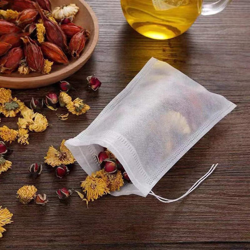 Wesdxc56 400 pcs Tea Filter Bags,Disposable Empty Cotton Drawstring Seal Filter Loose Leaf Tea Bags ï¼ˆ3.54 x 2.75 inchï¼‰ - Image 3